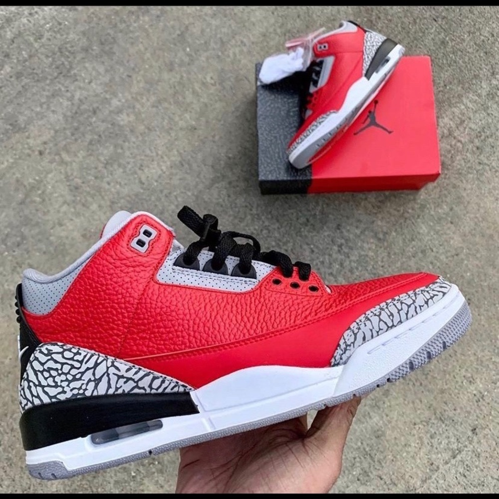 Unite fire red Jordan 3s